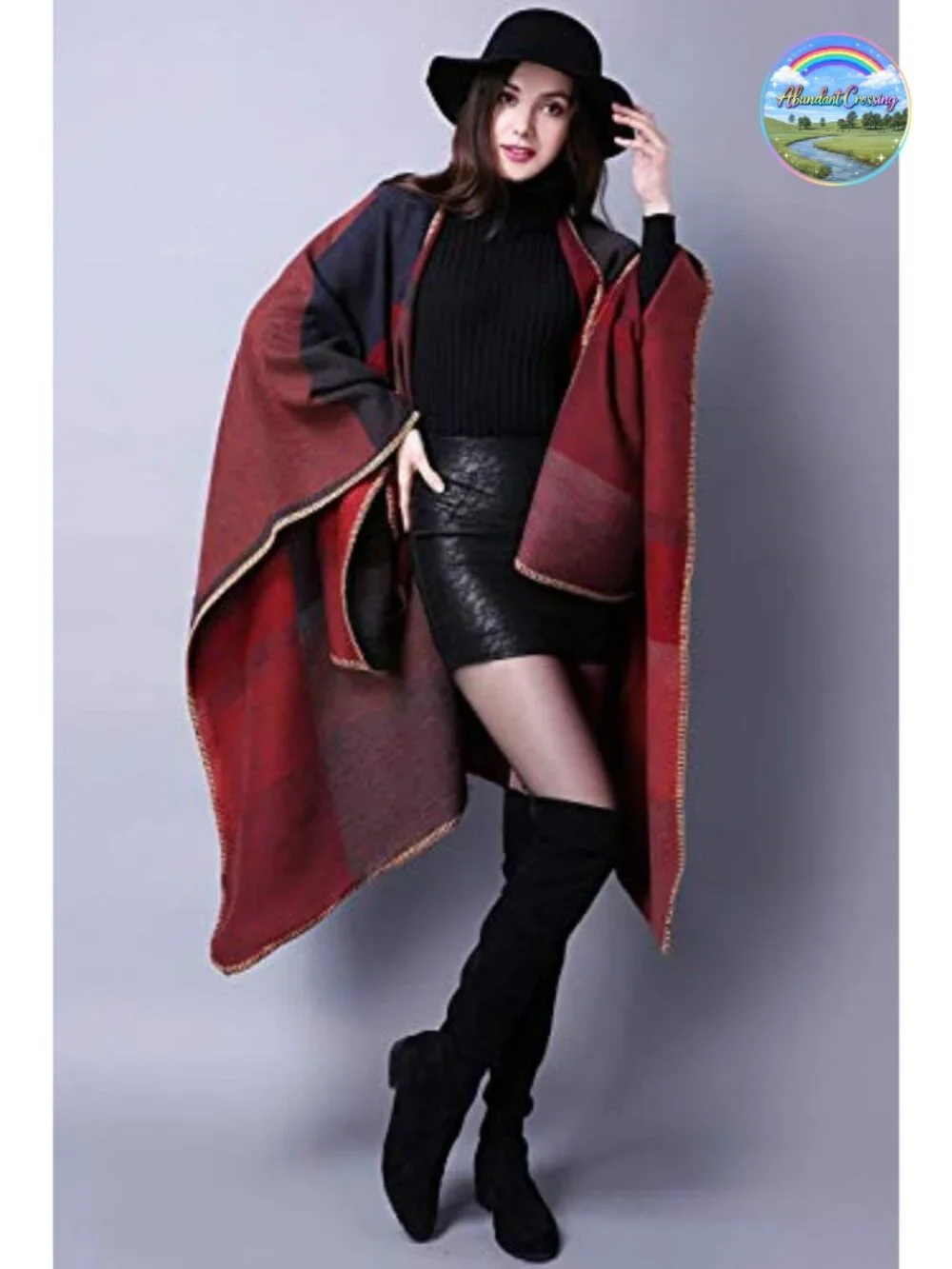 Warm Shawl Wrap Cape Winter Cardigan Sweater Open Front Poncho
